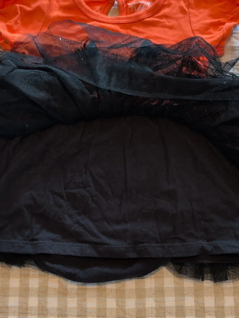 The Children's Place Orange & Black Jack-O'-Lantern Tutu Dress